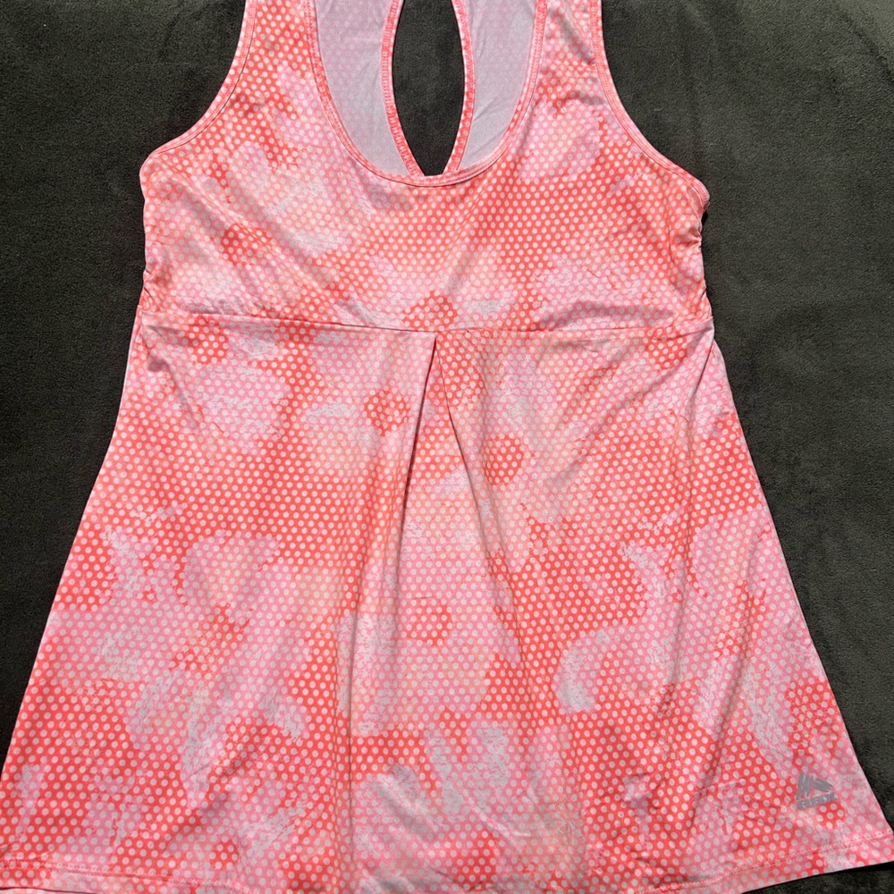 RBX Active Coral and White Floral Tank Top
